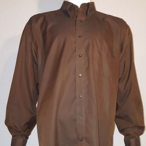 Jos A Bank Button Down Shirt XL Brown Gently used